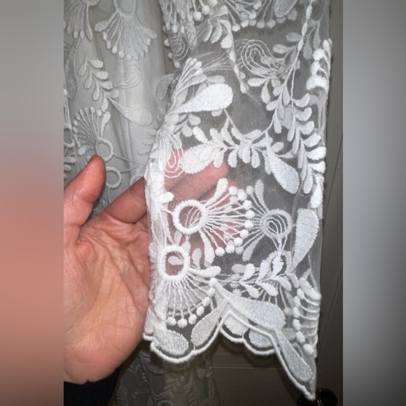 Ivy & Oak Bridal Long Sleeve Embroidered Two-Piece Layered Wedding Dress - Picture 9 of 11